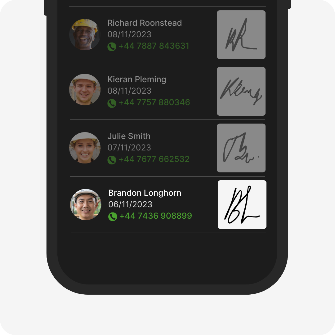 Site Briefings - Signatures