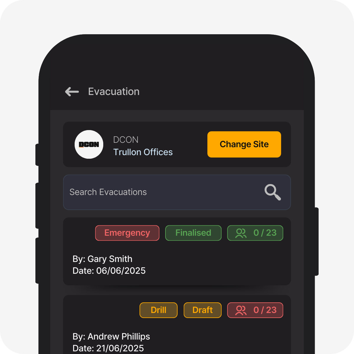 Evacuations Dashboard