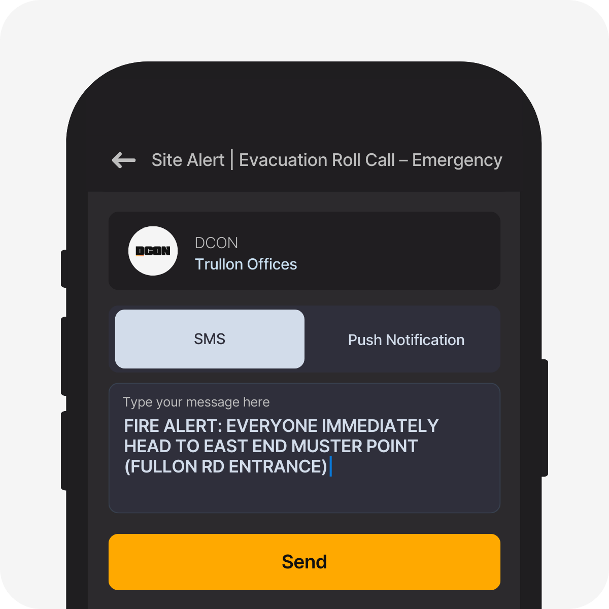Evacuations SMS Alert